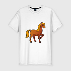 Мужская slim-футболка Конь бьет копытом