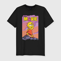 Футболка slim-fit Lisa Simpson смотрит в даль - movie, цвет: черный