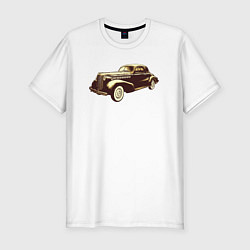 Мужская slim-футболка Рисунок ретро-автомобиля