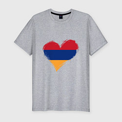 Мужская slim-футболка Сердце - Армения
