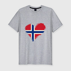 Футболка slim-fit Сердце - Норвегия, цвет: меланж