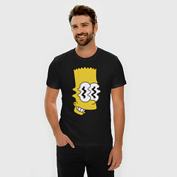 Футболка slim-fit Bart Simpson - glitch, цвет: черный — фото 2