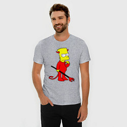 Футболка slim-fit Bart Simpson - devil, цвет: меланж — фото 2