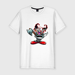 Мужская slim-футболка Злой клоун с топором