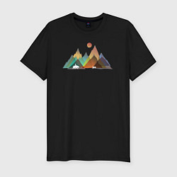 Мужская slim-футболка Внутри гор