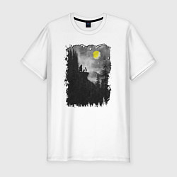 Мужская slim-футболка Воем на луну