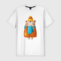 Мужская slim-футболка Медведица в шубе
