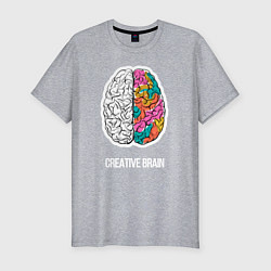 Футболка slim-fit Creative Brain, цвет: меланж