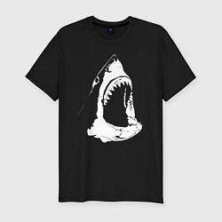 Футболка slim-fit Огромная акулья пасть, цвет: черный