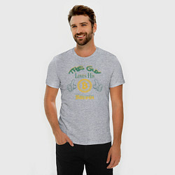 Футболка slim-fit Loves His Bitcoin, цвет: меланж — фото 2