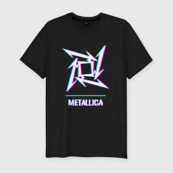 Футболка slim-fit Metallica glitch rock, цвет: черный