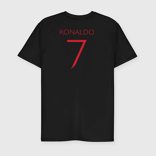 Мужская slim-футболка Manchester United - Ronaldo 7 202223 / Черный – фото 2