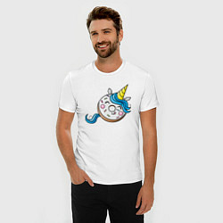 Футболка slim-fit Пончик-единорог, цвет: белый — фото 2