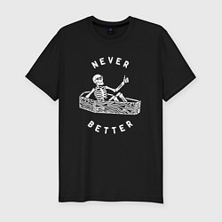 Футболка slim-fit Never better art, цвет: черный