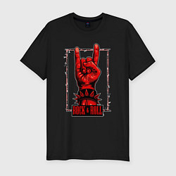 Футболка slim-fit Рок-н-ролл Хард ред, цвет: черный