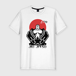 Мужская slim-футболка Jiu Jitsu red sun logo