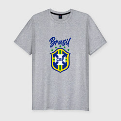 Футболка slim-fit Brasil Football, цвет: меланж