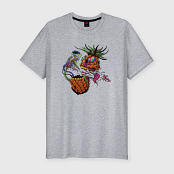 Мужская slim-футболка Бешенный ананас