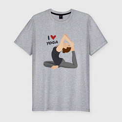 Футболка slim-fit Я люблю йогу, цвет: меланж