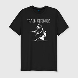 Мужская slim-футболка Енот защитник мусора