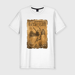 Мужская slim-футболка Led zeppelin swan song logo