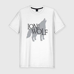 Мужская slim-футболка LONE WOLF одинокий волк