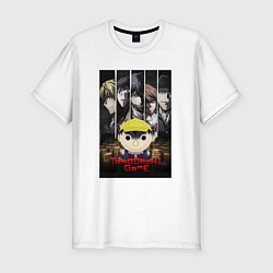 Мужская slim-футболка Tomodachi game - friends and Manabu
