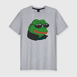 Футболка slim-fit Лягушонок Пепе крутой, цвет: меланж