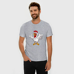 Футболка slim-fit Королевский петушок, цвет: меланж — фото 2