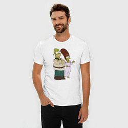 Футболка slim-fit Homer and Marge in Shrek style, цвет: белый — фото 2