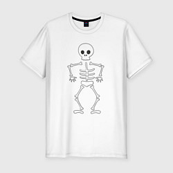 Мужская slim-футболка Милый скелетик