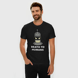 Футболка slim-fit Bender - death to humans, цвет: черный — фото 2