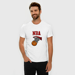 Футболка slim-fit Basketball - NBA logo, цвет: белый — фото 2