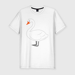 Мужская slim-футболка Бeлый лебедь