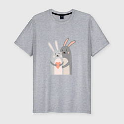 Футболка slim-fit Rabbits Love, цвет: меланж