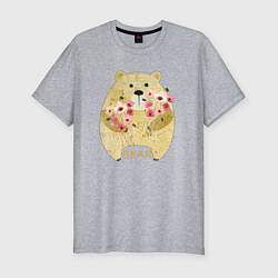 Мужская slim-футболка Flowers by bear