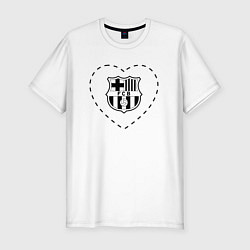 Мужская slim-футболка Лого Barcelona в сердечке