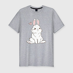 Футболка slim-fit Милый кролик-символ года, цвет: меланж