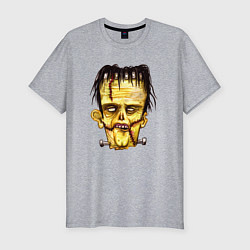 Мужская slim-футболка Франкенштейн желтый зомби