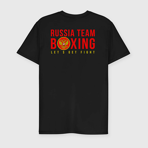 Мужская slim-футболка Lets get boxing / Черный – фото 2