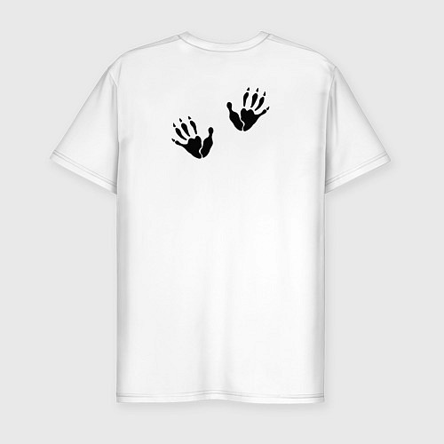 Мужская slim-футболка Удивлённый опоссум / Белый – фото 2