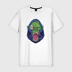 Мужская slim-футболка Горилла - зомби