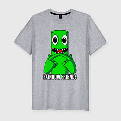 Мужская slim-футболка Радужные друзья - Зеленый
