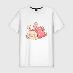 Мужская slim-футболка Спящий кролик