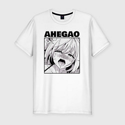 Мужская slim-футболка Ахегао рисунок