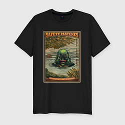 Мужская slim-футболка Существо из Черной Лагуны