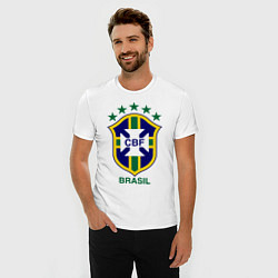 Футболка slim-fit Brasil CBF, цвет: белый — фото 2