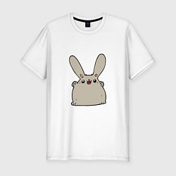 Мужская slim-футболка Весёлый кролик
