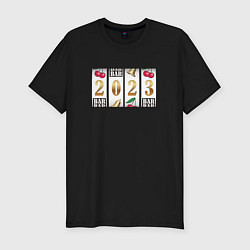Мужская slim-футболка Новый 2023 год