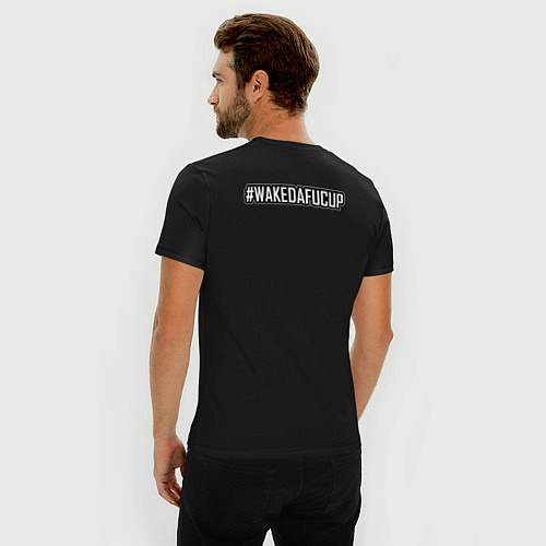 Мужская slim-футболка Onyx - black logo / Черный – фото 4